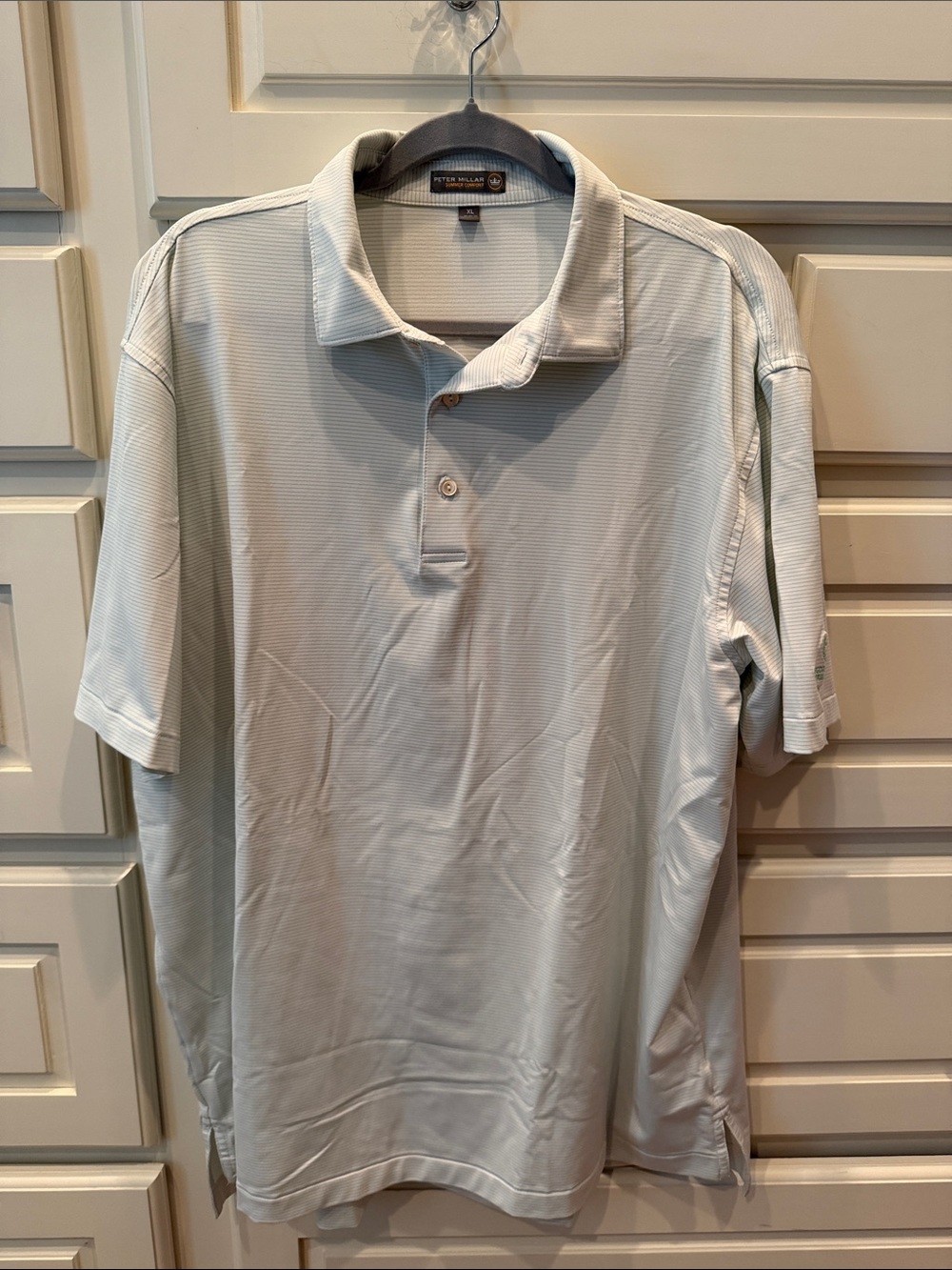 Peter Millar Light Gray Short-Sleeve Performance Polo